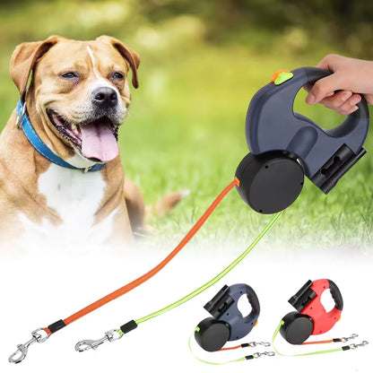 TangleFree™ – Retractable Dual Dog Leash for Small Pets